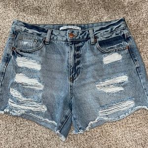 Jean shorts.